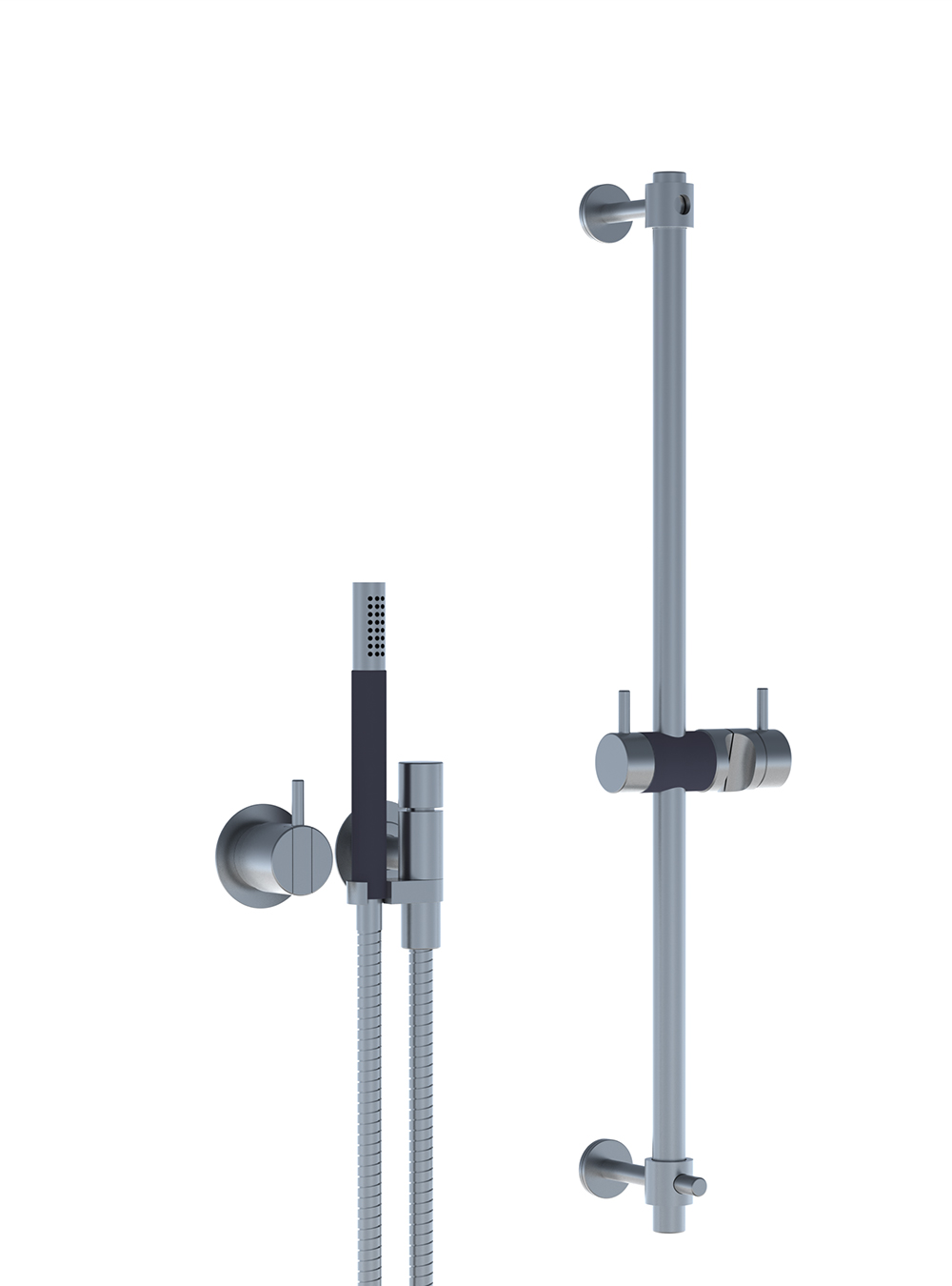 2171-T34: One-handle mixer with hand shower and rail.2171-T34UP = Mixer 2100.2171-T34AP = Handle NR21, hand...