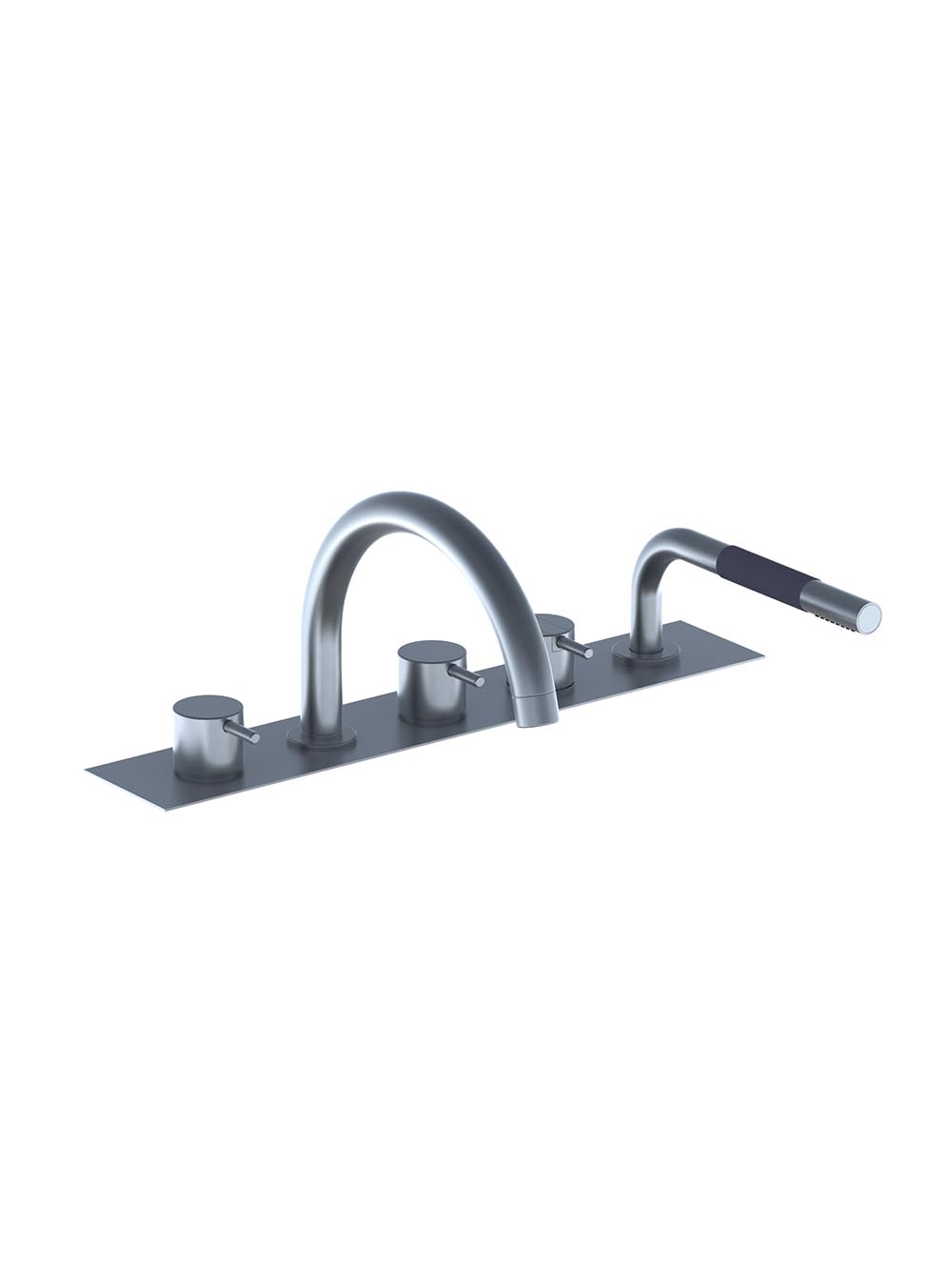BK13: Two-handle mixer with swivel spout for bath filling and mixer with hand shower. Complete with mou...