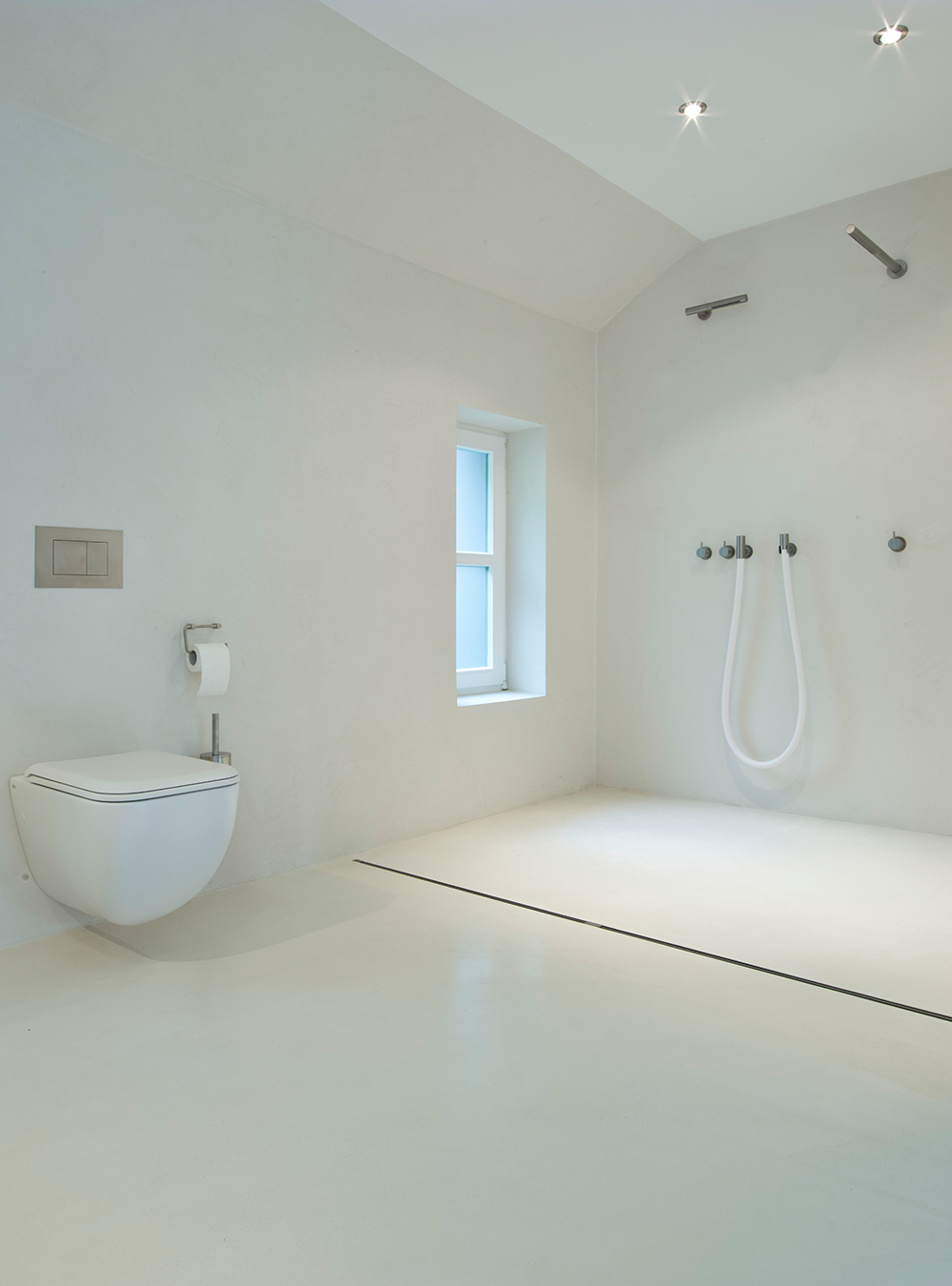 Vola Wand-WC-Bürstengarnitur mit Deckel Kunststoffeinsatz Höhe:376 weiß T33-18 